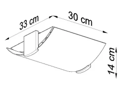 Sollux Lighting Plafón-Sollux EMILIO - Lámpara de techo empotrada 2 luces Blanca, Wengué, E27 Blanco
