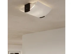 Sollux Lighting Plafón-Sollux EMILIO - Lámpara de techo empotrada 2 luces Blanca, Wengué, E27 Blanco