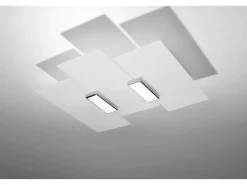 Outlet Sollux Lighting Sollux FABIANO - Plafón decorativo de 3 luces , Cromado, E27 Blanco
