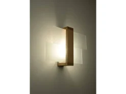 Sollux Lighting Sollux FENIKS - 1 Aplique de pared a ras de madera natural, E27 Marru00f3n Discount