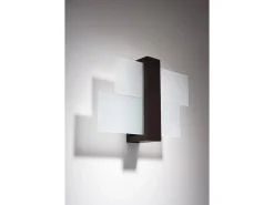 Sollux Lighting Aplique Para Pared-Sollux FENIKS - 1 luz de pared a ras de suelo Negro, E27 Marru00f3n