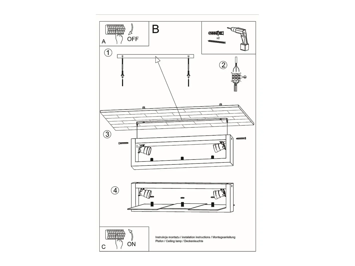Sollux Lighting Sollux FENIKS - Lámpara de techo empotrada de 2 luces Blanca, E27 Blanco Discount