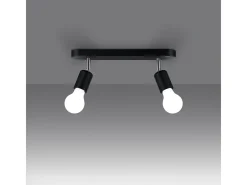 Sollux Lighting Plafón-Sollux Fornes Foco de techo Twin Negro