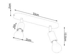 Sollux Lighting Plafón-Sollux Fornes Foco de techo Twin Negro