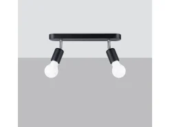Sollux Lighting Plafón-Sollux Fornes Foco de techo Twin Negro