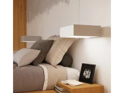 Sollux Lighting Sollux HORUS - Lámpara de techo cuadrada a ras de suelo con 2 luces Plata, E27 Gris