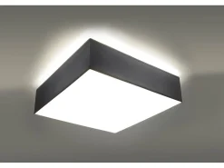 Sollux Lighting Sollux HORUS - Lámpara de techo cuadrada a ras de suelo con 2 luces Plata, E27 Gris