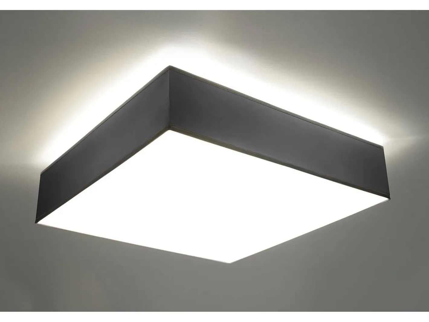 Sollux Lighting Plafón-Sollux HORUS - Lámpara de techo cuadrada a ras de suelo 3 luces Plata, E27 Gris