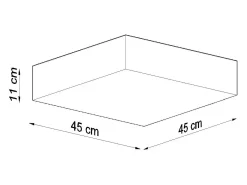 Sollux Lighting Plafón-Sollux HORUS - Lámpara de techo cuadrada a ras de suelo 3 luces Plata, E27 Gris