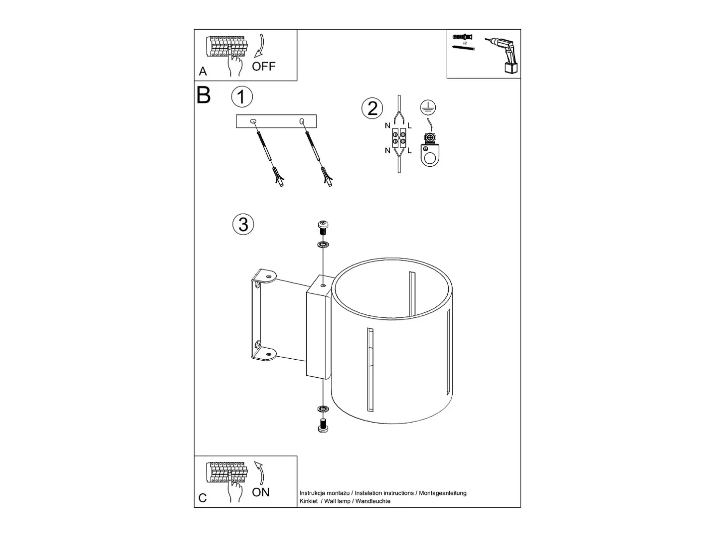 Sale Sollux Lighting Sollux INEZ - 1 lámpara de pared empotrada en , G9 Negro