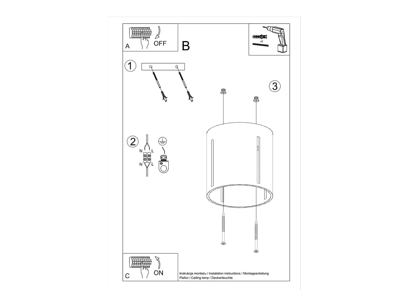 New Sollux Lighting Sollux INEZ - 1 luz de techo empotrada en , G9 Negro