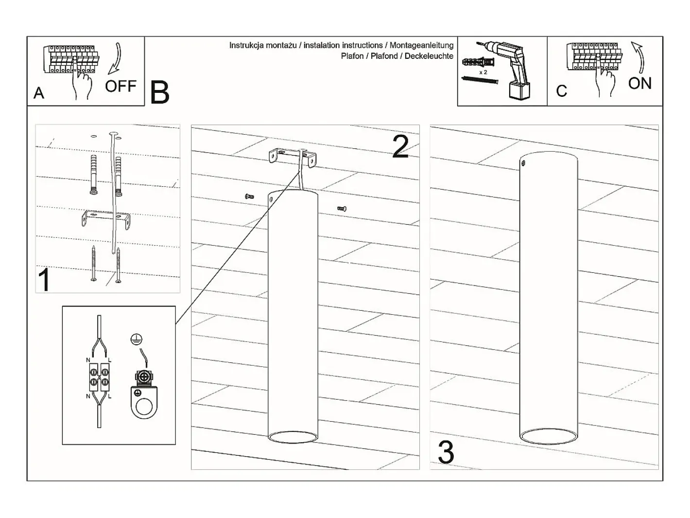 Sollux Lighting Plafón-Sollux LAGOS - 1 Downlight de superficie de luz blanca, GU10 Blanco