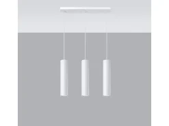 Sollux Lighting Sollux LAGOS - Lámpara colgante de barra fija con 3 luces, blanca, GU10 Blanco New
