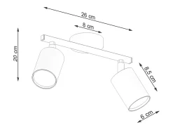 Sollux Lighting Sollux Lemmi Foco de techo Twin Negro