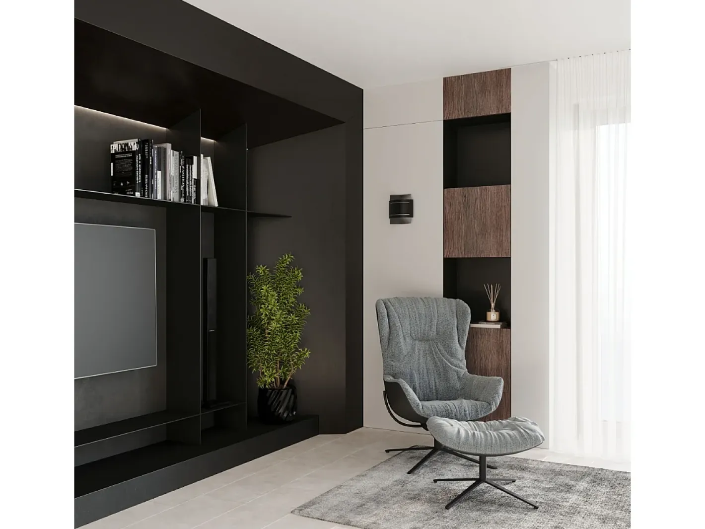 Sollux Lighting Aplique Para Pared-Hestia Lámpara de Pared Up & Down, , 21cm Negro