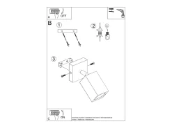 Sollux Lighting Keke Foco Foco Individual Cuadrado Roble Madera, 1x GU10 Marru00f3n New
