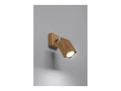 Sollux Lighting Keke Foco Foco Individual Cuadrado Roble Madera, 1x GU10 Marru00f3n New