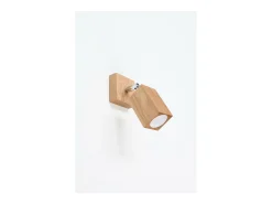 Sollux Lighting Keke Foco Foco Individual Cuadrado Roble Madera, 1x GU10 Marru00f3n New