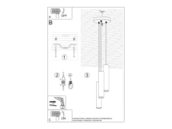 Sollux Lighting Lagos Plafón Colgante Cluster, , 3x GU10 Negro Sale