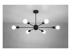 Sollux Lighting Lango Plafón Multi Arm Semi Empotrado, , 6x E27 Negro Outlet