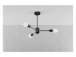 Online Sollux Lighting Lango Plafón Multi Arm Semi Empotrado, , 3x E27 Negro