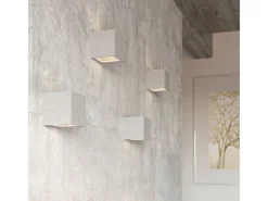 Sollux Lighting Aplique Para Pared-Leo Up & Down Aplique Cemento, 12cm Gris