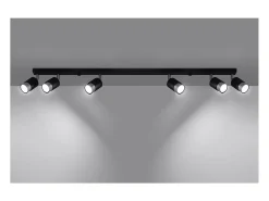 Sollux Lighting Plafón-Nero Barra Foco Techo, Negro/Cromo, 6x GU10 Gris