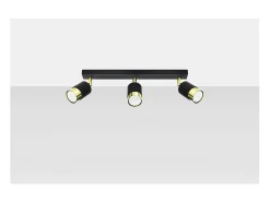 Sollux Lighting Nero Barra Foco de Techo, /Dorado, 3x GU10 Negro Best
