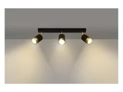 Sollux Lighting Nero Barra Foco de Techo, /Dorado, 3x GU10 Negro Best