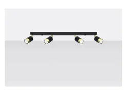 Sollux Lighting Nero Barra Foco de Techo, /Dorado, 4x GU10 Negro