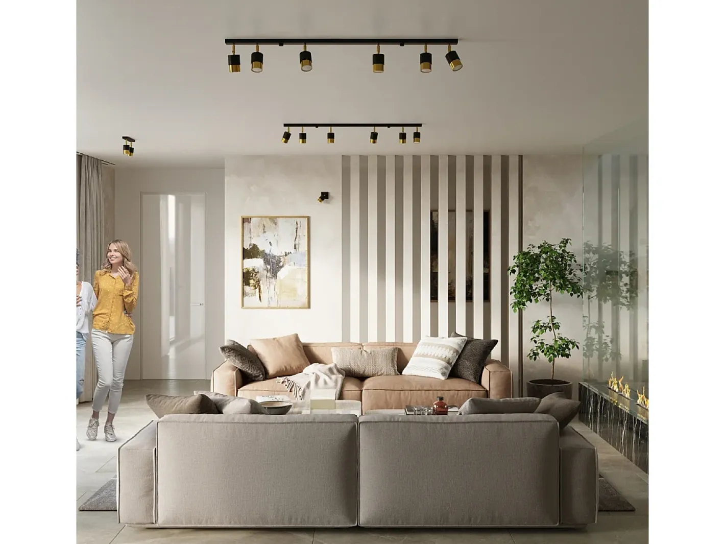 Best Sollux Lighting Nero Foco individual, /dorado, 1x GU10 Negro