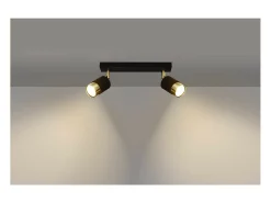 Sollux Lighting Plafón-Nero Foco de techo Twin, /Dorado, 2x GU10 Negro