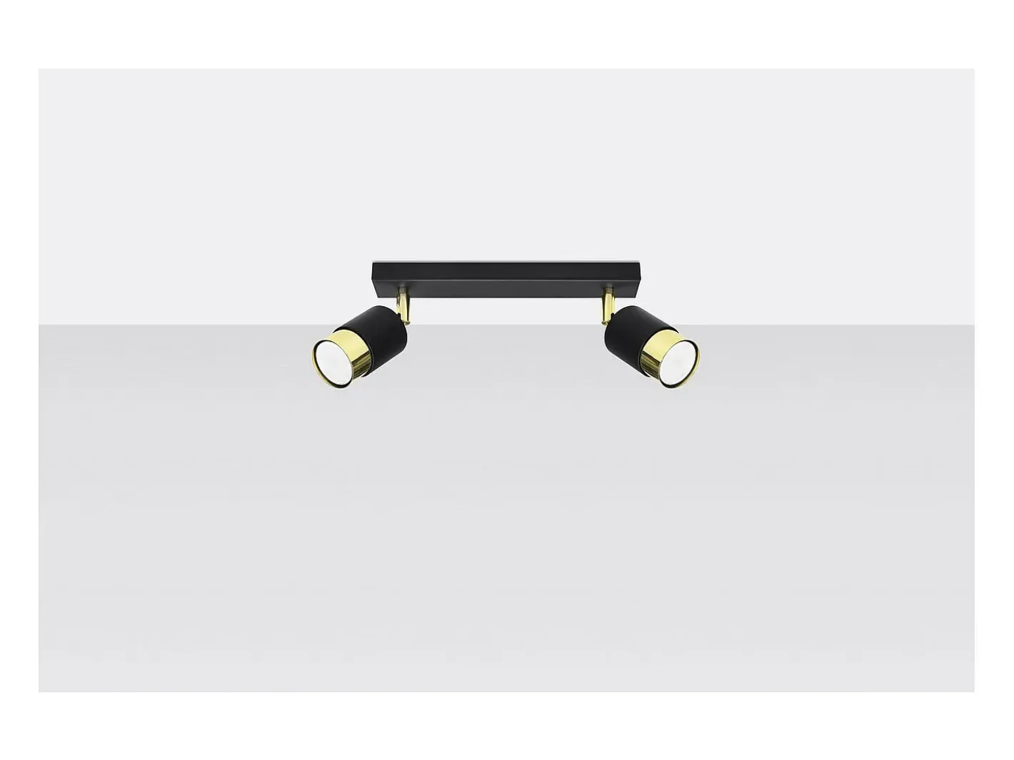 Sollux Lighting Plafón-Nero Foco de techo Twin, /Dorado, 2x GU10 Negro