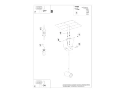 Sollux Lighting Plafón-Norano Foco individual, , 1x GU10 Negro