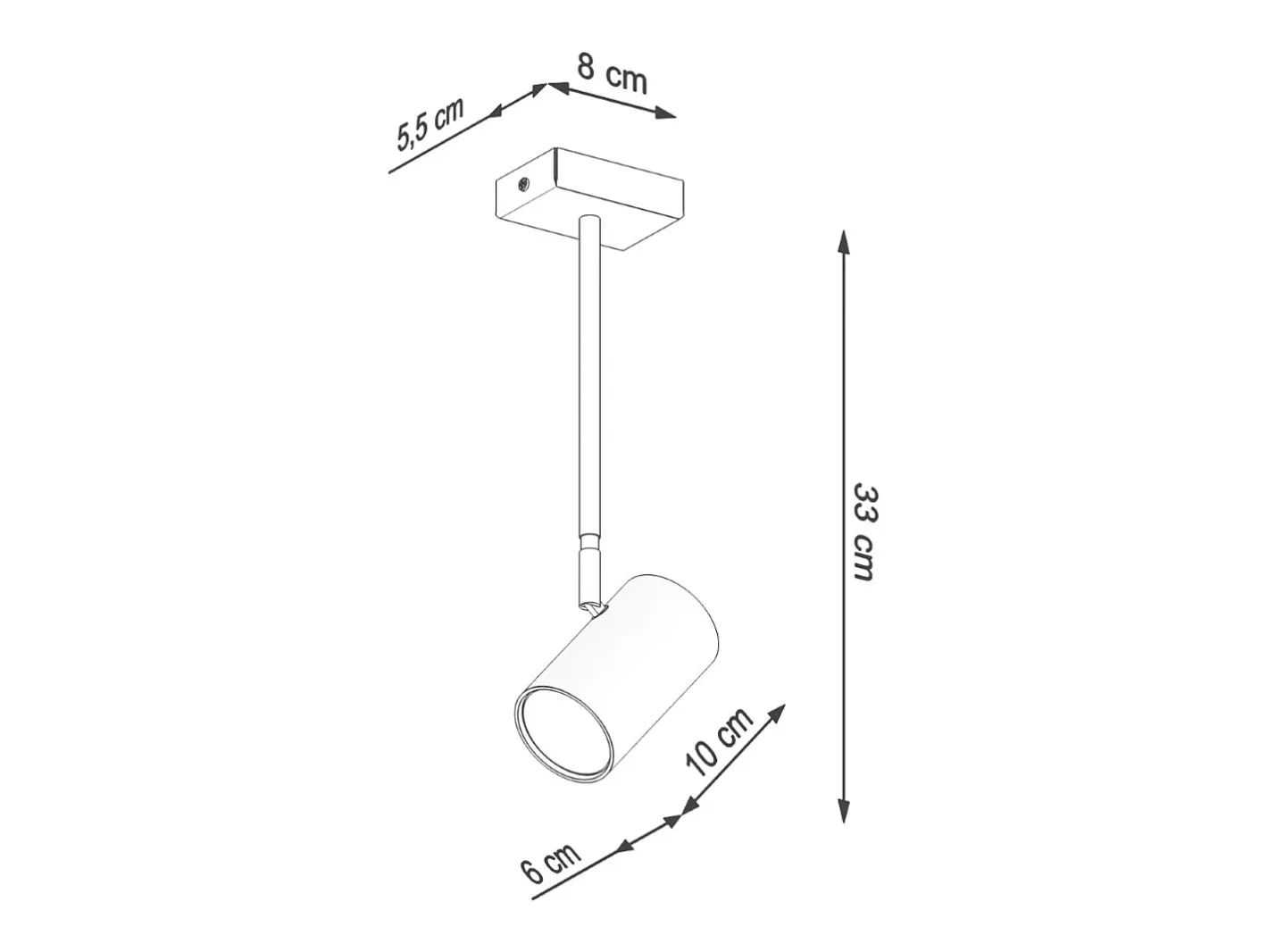 Sollux Lighting Plafón-Norano Foco individual, , 1x GU10 Negro