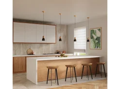 Sollux Lighting Qubic Dome Lámpara de Techo Suspendida Hormigón , Madera Natural Negro
