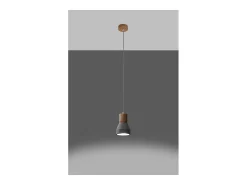 Sollux Lighting Qubic Lámpara de Techo Colgante Dome Cemento, Madera Natural Gris Hot