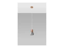 Sollux Lighting Qubic Lámpara de Techo Colgante Dome Cemento, Madera Natural Gris Hot