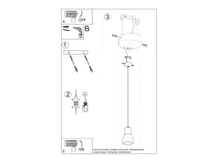 Sollux Lighting Qubic Lámpara de Techo Colgante Dome Cemento, Madera Natural Gris Hot