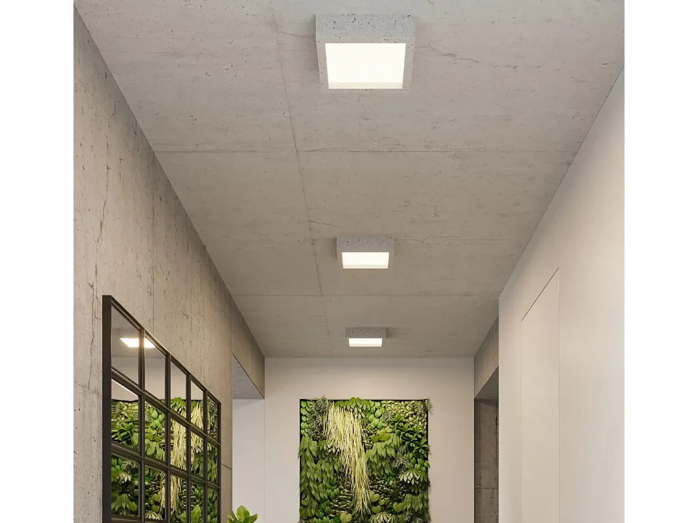 Clearance Sollux Lighting Riza Plafón de Empotrar Cemento, 33cm Gris