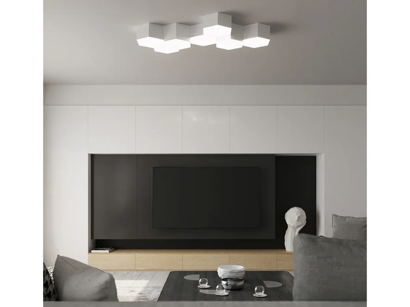 Clearance Sollux Lighting Sunde Plafón Decorativo Empotrado, , 13,5cm Blanco
