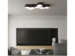Sollux Lighting Plafón-Sunde Plafón Decorativo Empotrado, , 11.5cm Negro