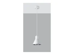Sollux Lighting Taleja Lámpara de Techo Colgante Dome, Blanca, 1x ES111 Blanco