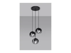 Sollux Lighting Lámpara Suspendida-Tulos Lámpara de Techo Colgante Cluster, , 3x E27 Negro