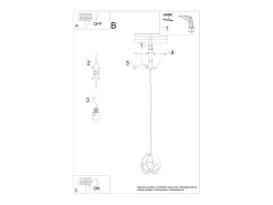 Sollux Lighting Lámpara Suspendida-Tulos Plafón Colgante Esférico, , 1x E27 Negro