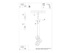Sollux Lighting Tulos Plafón Colgante Cluster, , 3x E27 Blanco Sale