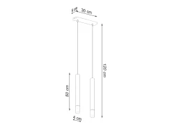 Sollux Lighting Lámpara Suspendida-Wezyr Lámpara de Techo Colgante Bar, , 2x G9 Negro