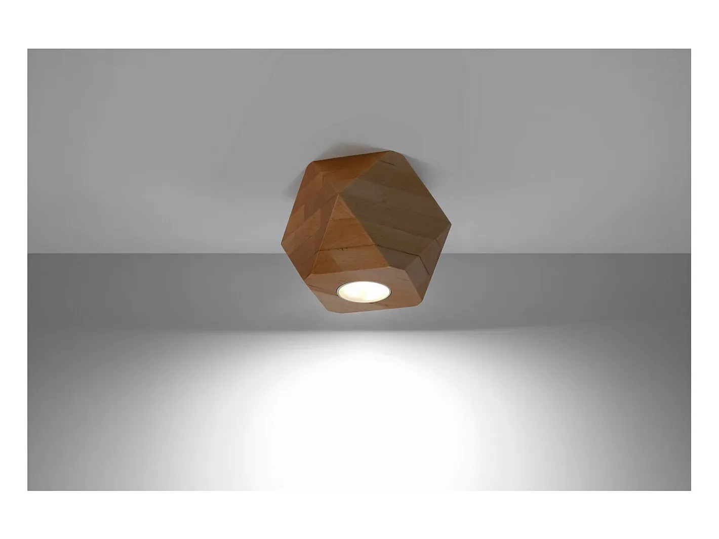 Outlet Sollux Lighting Woody Downlight de Superficie, Madera Natural, 1x GU10 Marru00f3n