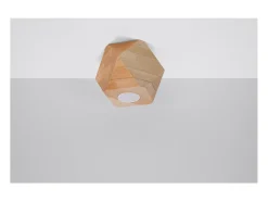 Outlet Sollux Lighting Woody Downlight de Superficie, Madera Natural, 1x GU10 Marru00f3n