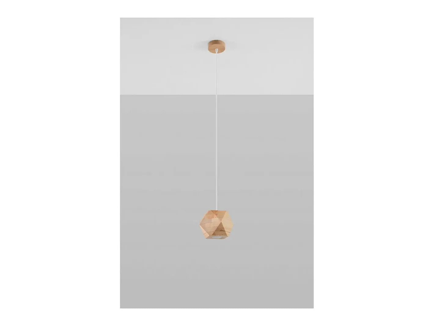 Sollux Lighting Lámpara Suspendida-Woody Plafón Colgante Esférico, Madera Natural, 1x GU10 Marru00f3n